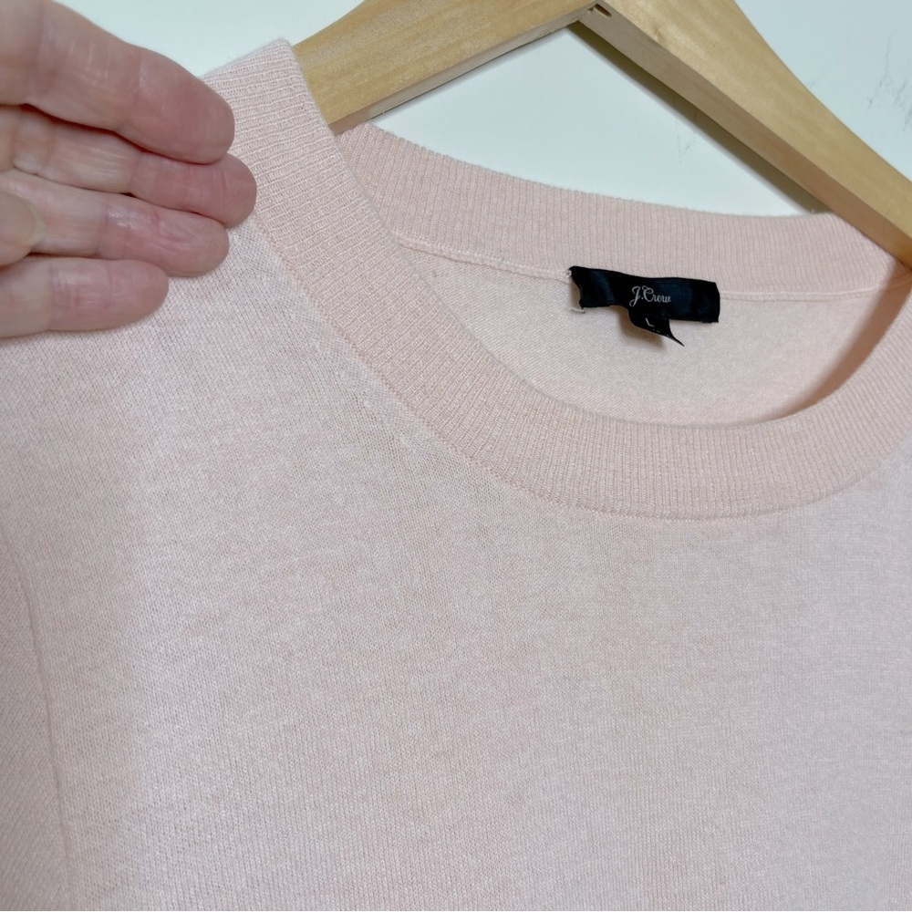 J.Crew Cotton-wool blend sweater in Mauve Pink preppy minimalist - Picture 2 of 9